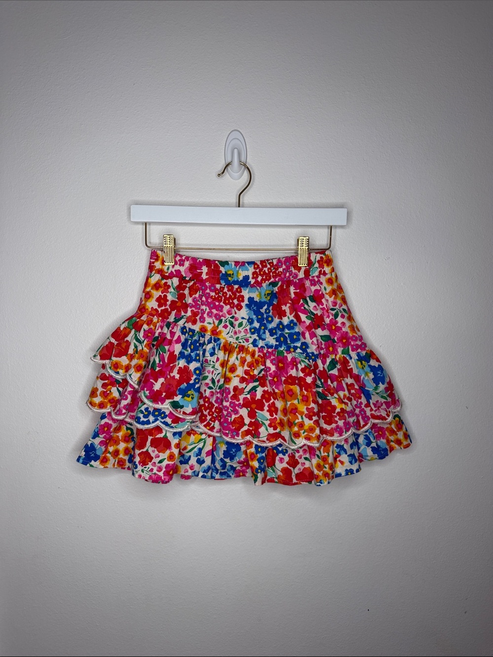 Buddy Love Floral Tiered Ruffle Mini Skirt - Pink Multicolor